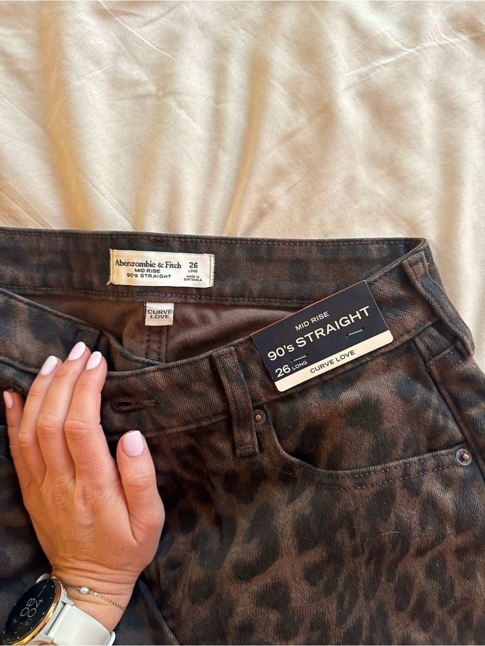 NWT curve love mid-rise Leopard Print Straight Leg Jeans cheetah long - Picture 8 of 9